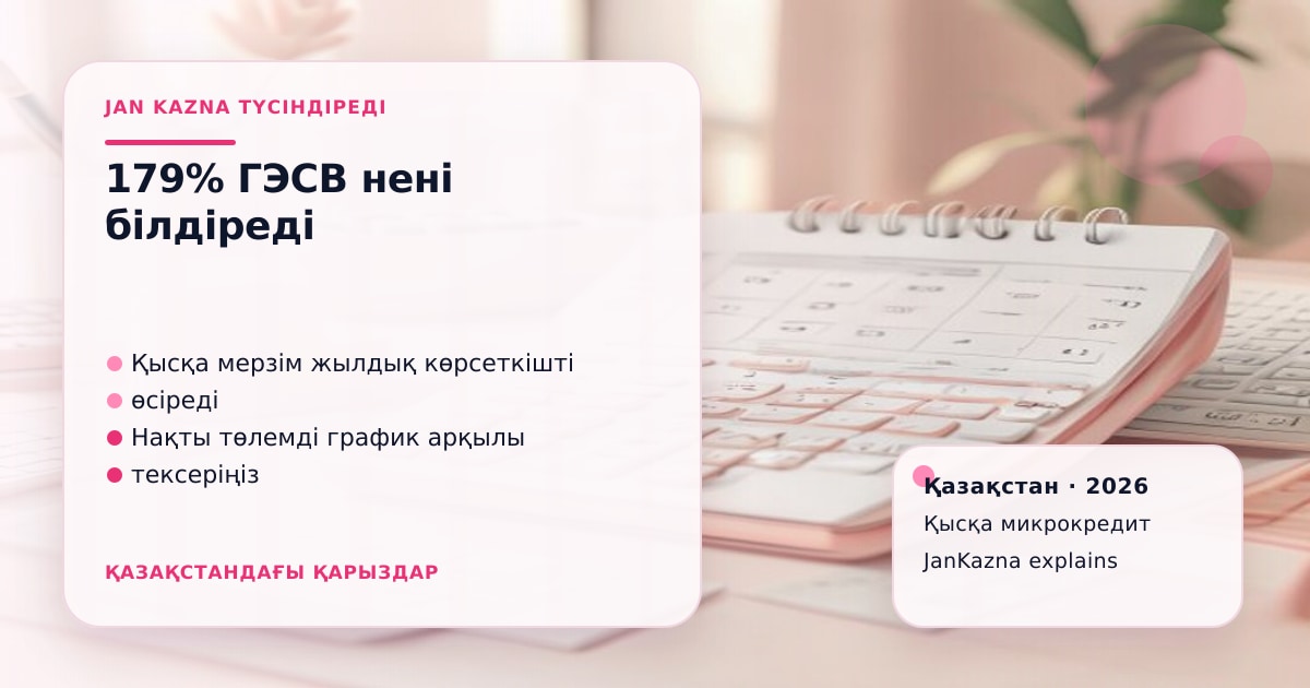 JanKazna стиліндегі пастельді кеңсе көрінісі, қысқа микрокредит және 179 пайыз ГЭСВ түсіндірмесі