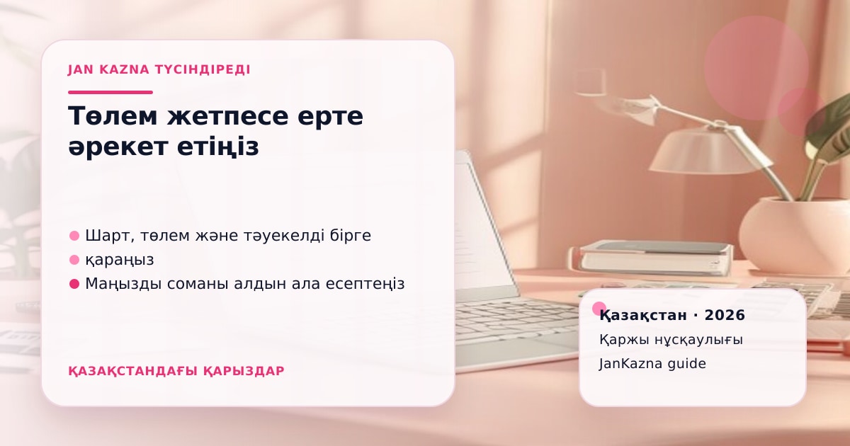 JanKazna стиліндегі пастельді кеңсе көрінісі, қаржы шешімін тексеру карточкасы