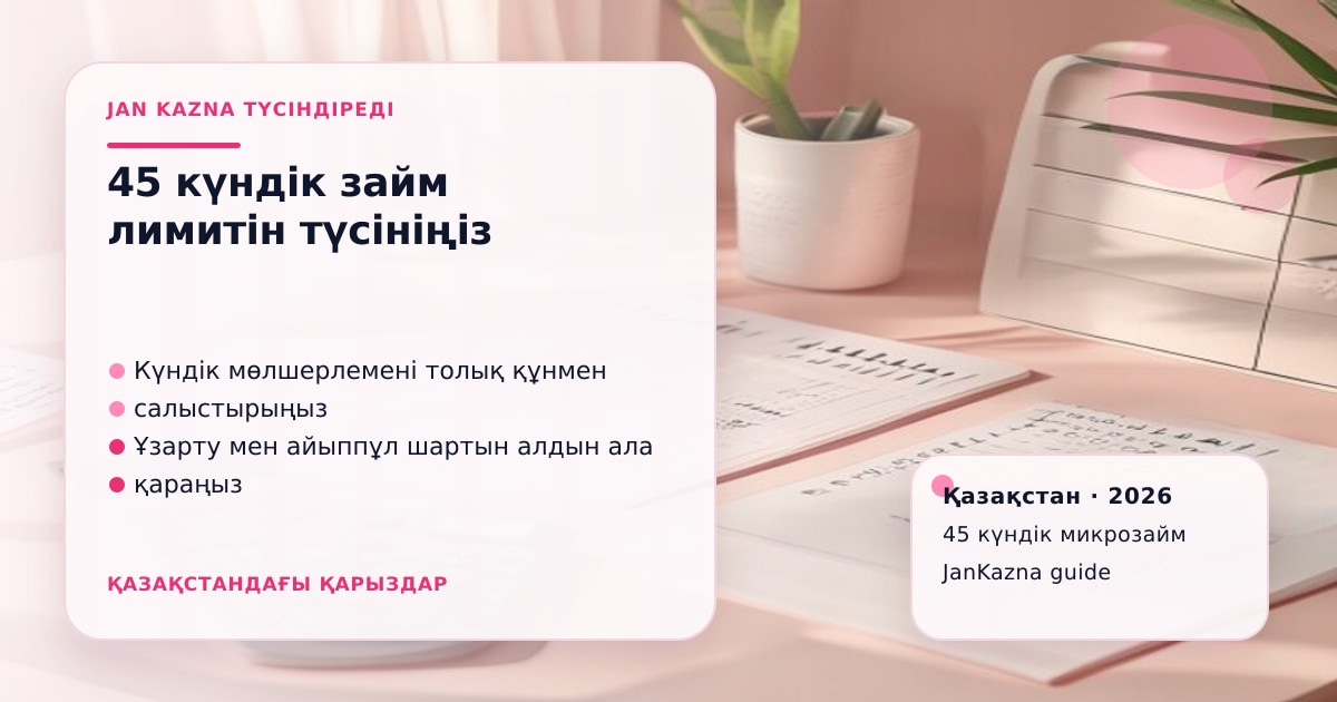 JanKazna стиліндегі пастельді кеңсе көрінісі, күнтізбе және 45 күндік микрозайм тексеруі