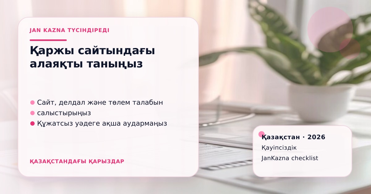 JanKazna стиліндегі пастельді кеңсе көрінісі, күмәнді қаржы ұсынысын тексеру карточкасы
