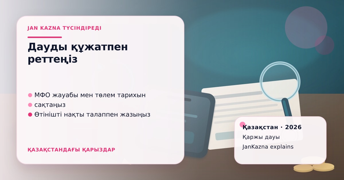 JanKazna стиліндегі пастельді кеңсе көрінісі, қаржы дауын құжатпен дайындау карточкасы