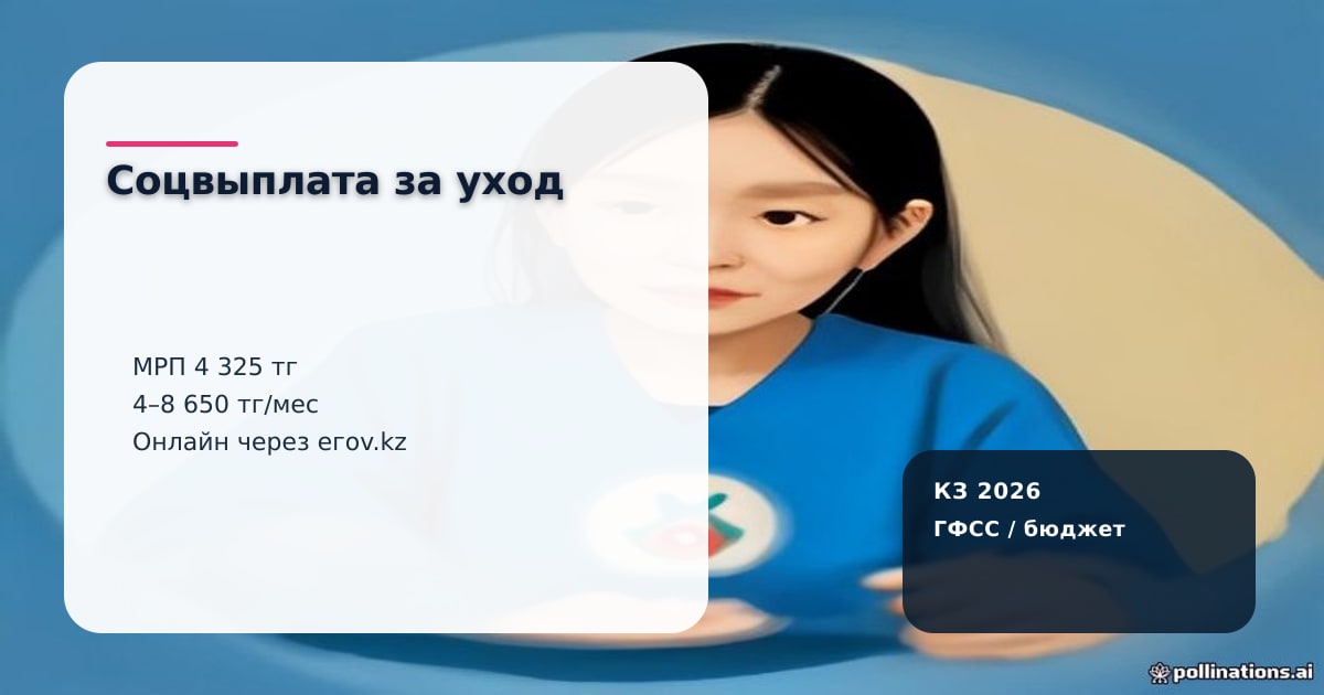 Пастельный офис: социальная выплата по уходу за пожилым и инвалидами в Казахстане 2026 года