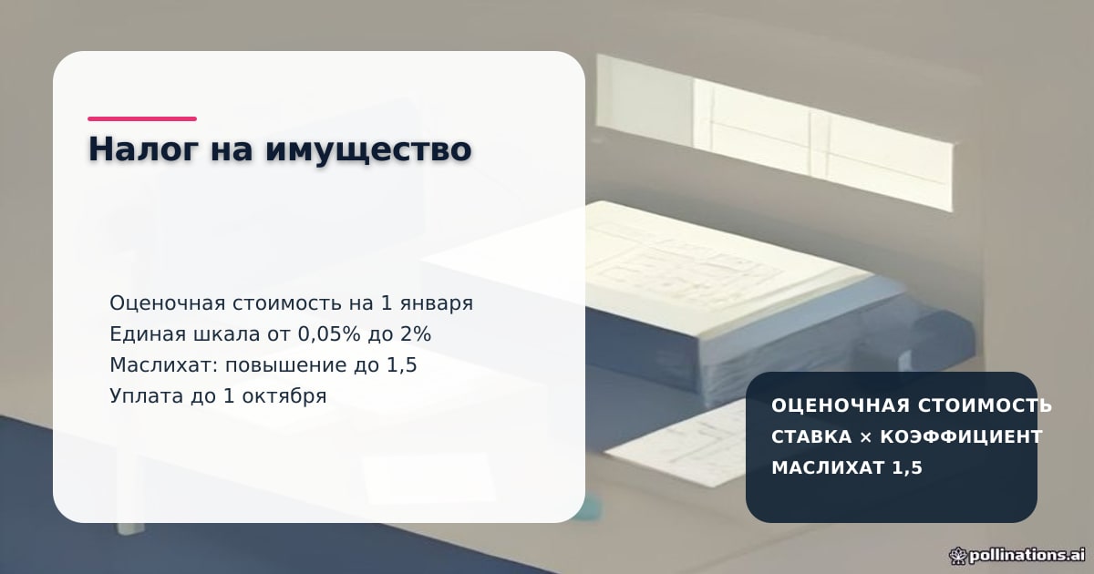 JanKazna стиліндегі пастельді кеңсе көрінісі, үй салығының өңірлік коэффициентін тексеру карточкасы