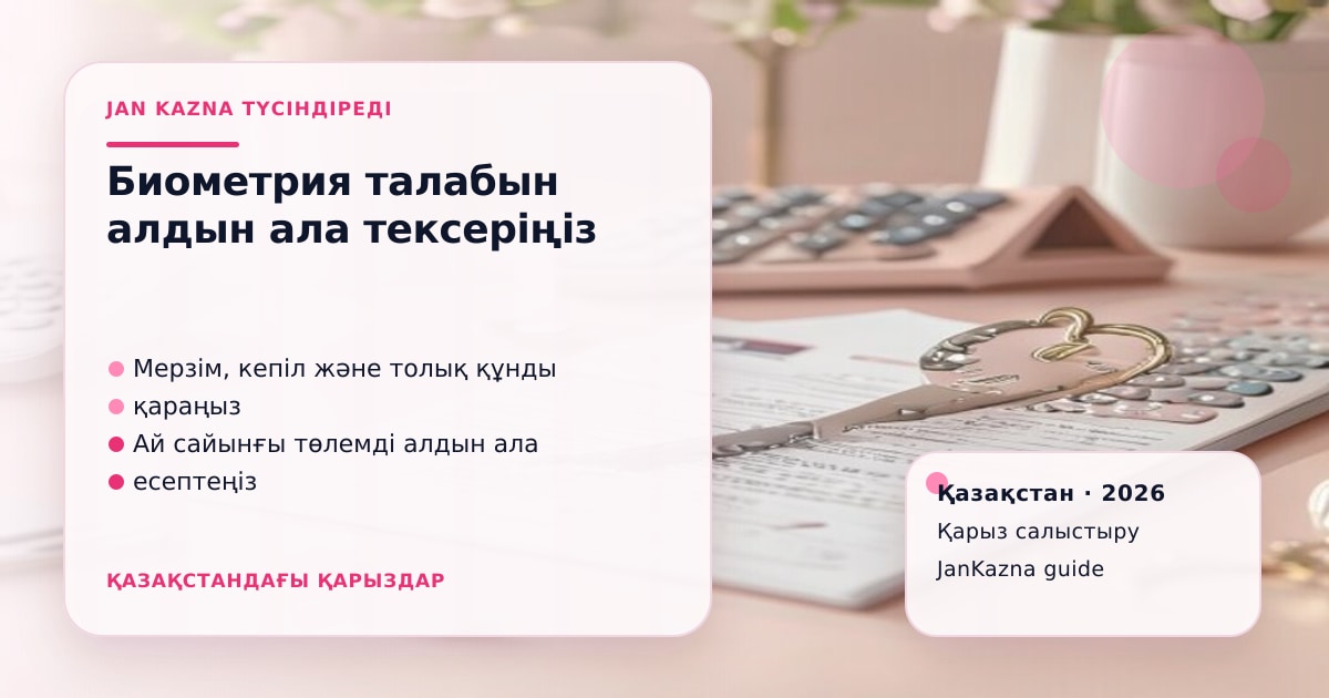 JanKazna стиліндегі пастельді кеңсе көрінісі, қарыз түрлерін салыстыру карточкасы