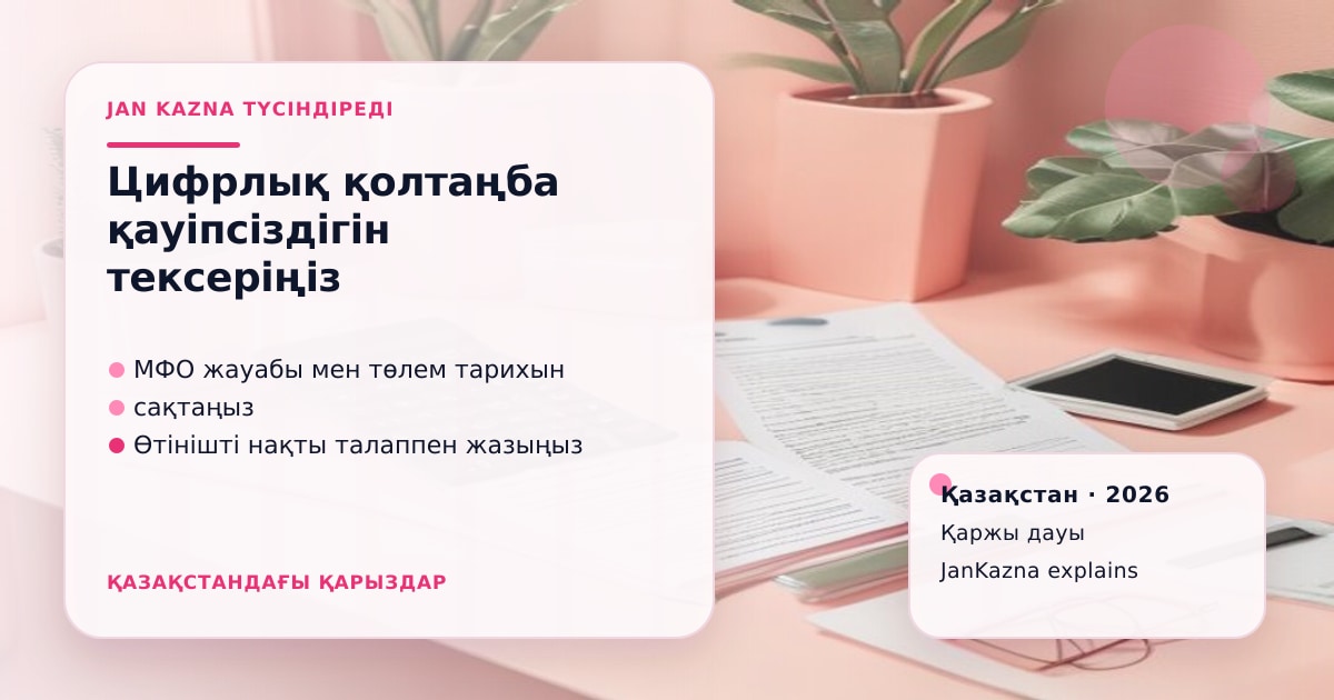 JanKazna стиліндегі пастельді кеңсе көрінісі, қаржы дауын құжатпен дайындау карточкасы