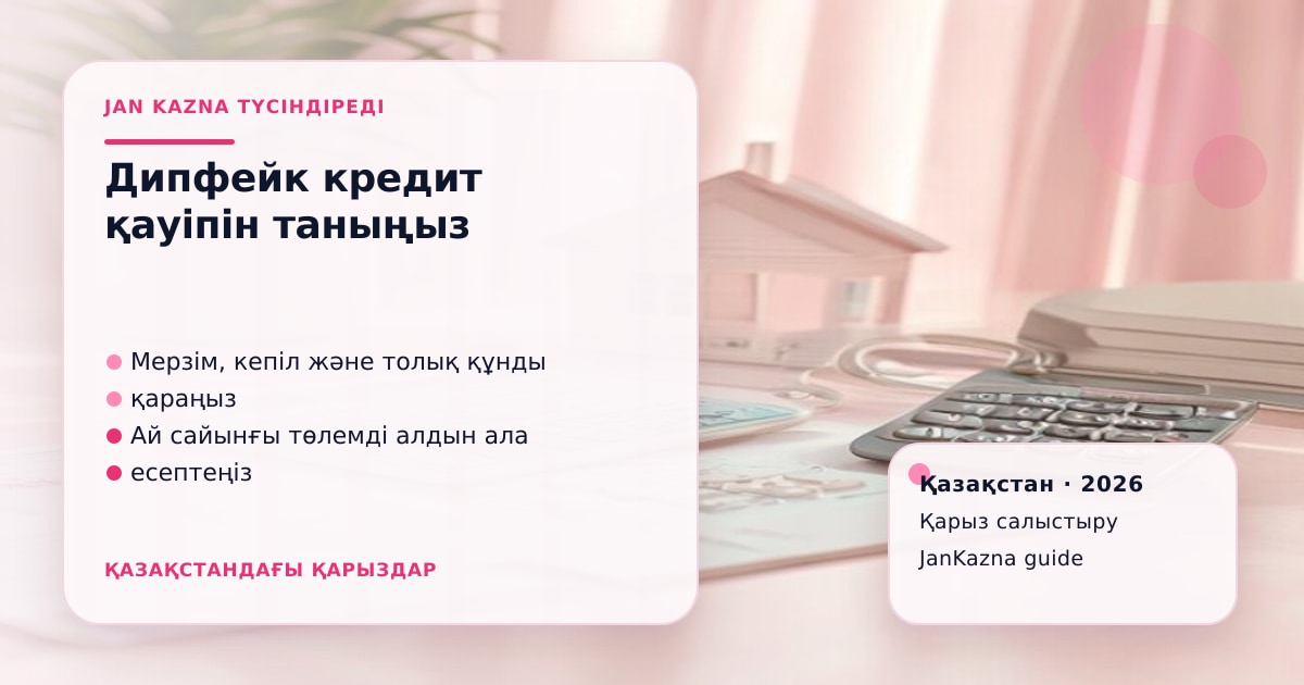 JanKazna стиліндегі пастельді кеңсе көрінісі, қарыз түрлерін салыстыру карточкасы