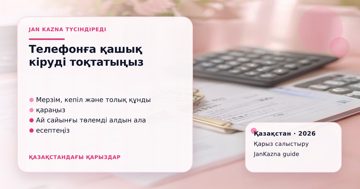 JanKazna стиліндегі пастельді кеңсе көрінісі, қарыз түрлерін салыстыру карточкасы