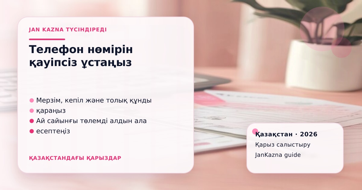 JanKazna стиліндегі пастельді кеңсе көрінісі, қарыз түрлерін салыстыру карточкасы