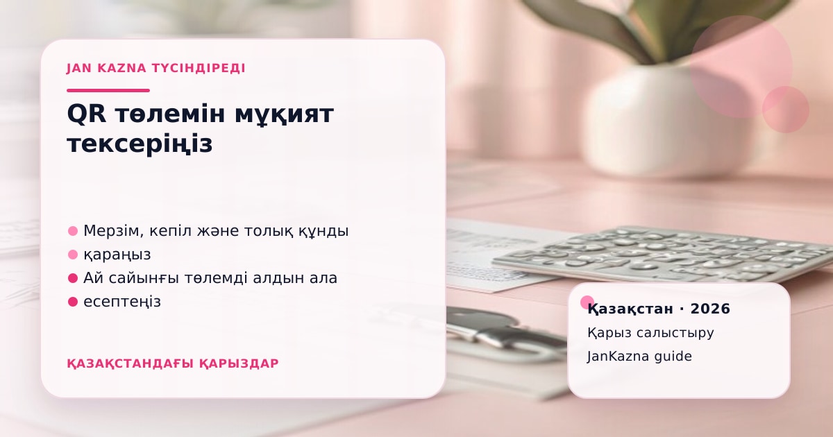 JanKazna стиліндегі пастельді кеңсе көрінісі, қарыз түрлерін салыстыру карточкасы