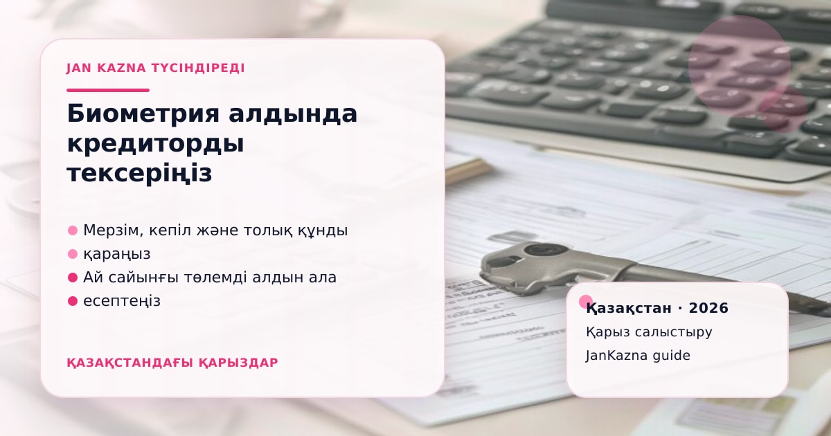 JanKazna стиліндегі пастельді кеңсе көрінісі, қарыз түрлерін салыстыру карточкасы
