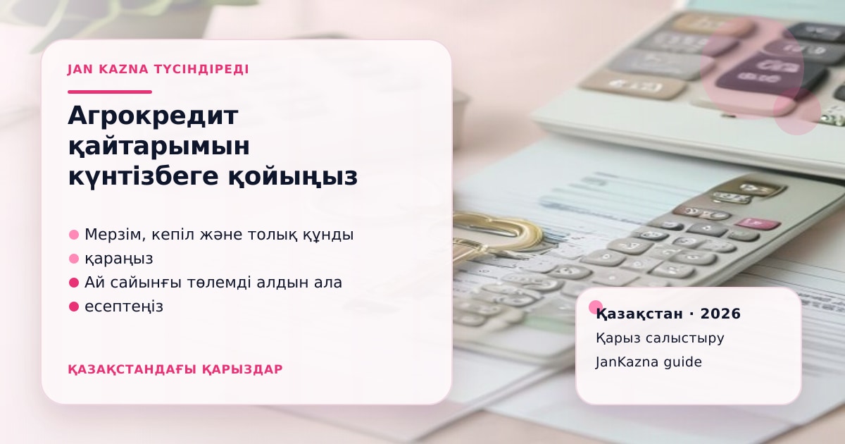 JanKazna стиліндегі пастельді кеңсе көрінісі, қарыз түрлерін салыстыру карточкасы