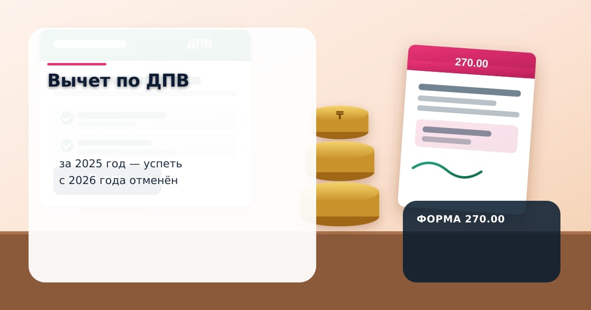Пенсионная выписка ЕНПФ, монеты-копилка и декларация на столе — вычет по добровольным пенсионным взносам в форме 270